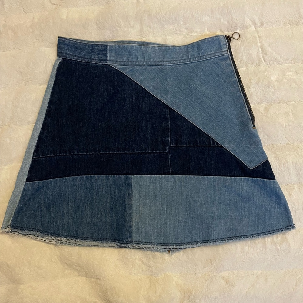 Zara denim patchwork skirt XS